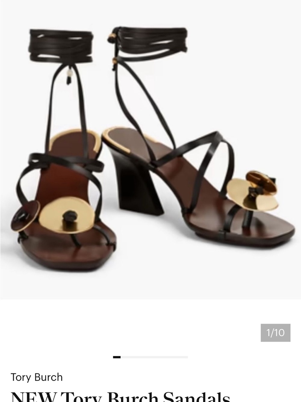 Tory Burch lace up sandals heel